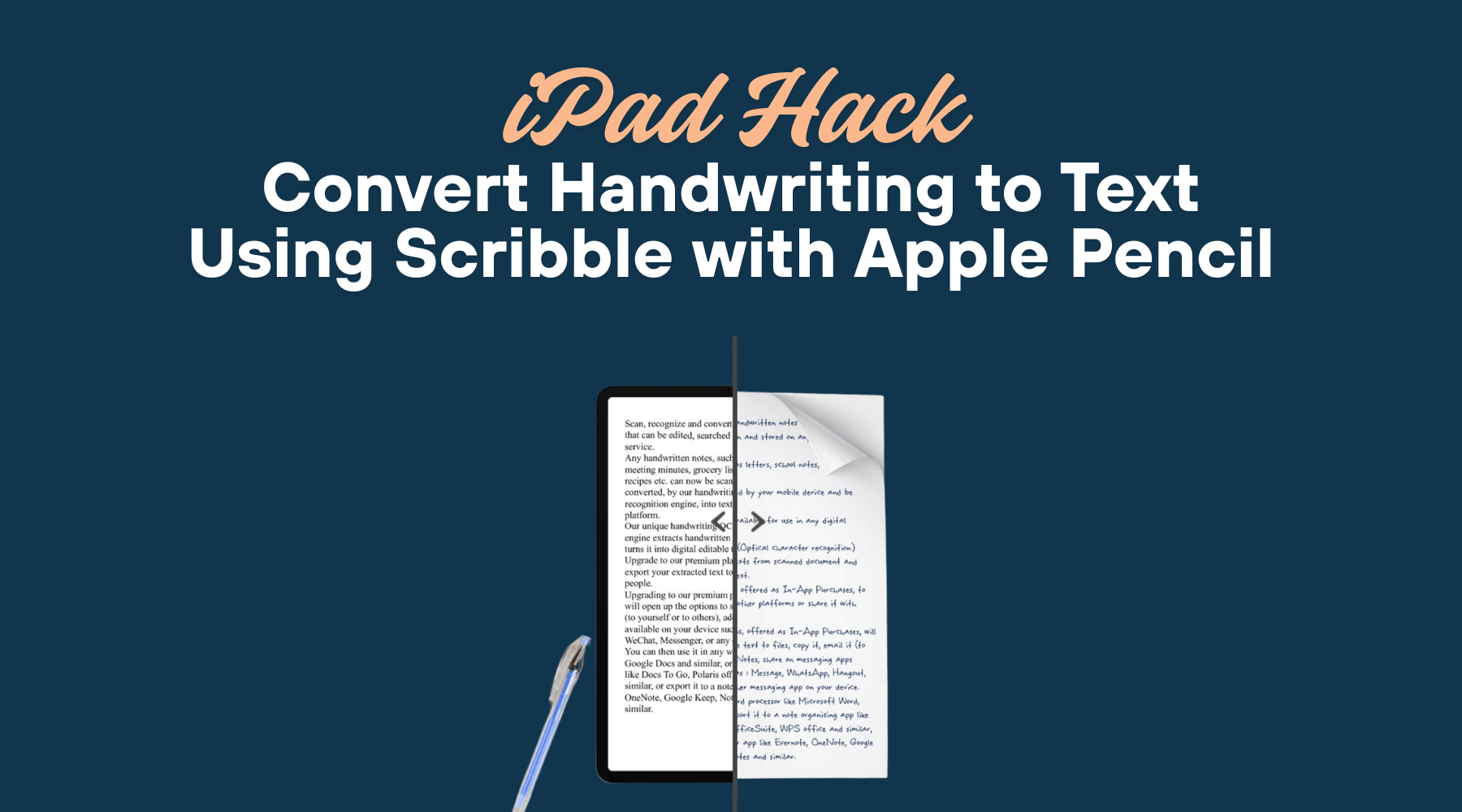 iPad Hack: Convert Handwriting to Text Using Scribble with Apple Pencil
