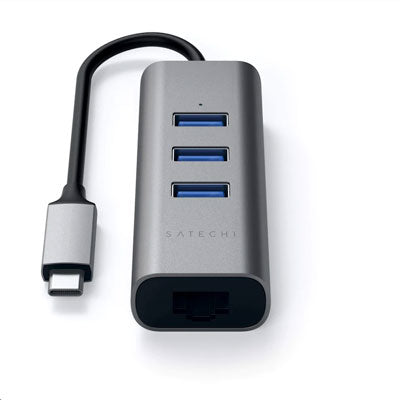 Satechi USB-C Adapter 2-in-1 USB 3.0 3-Port Hub and Ethernet